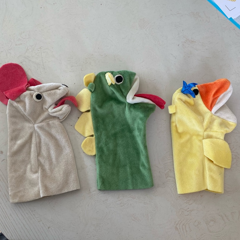 Set of three Authentic Baby Einstein Hand Puppets